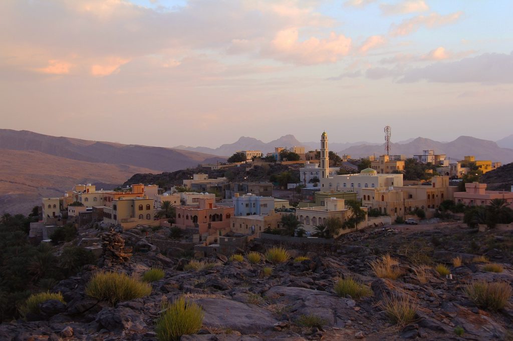Vue sur la ville colorée de Nizwa lors d'un autotour au Sultanat d'Oman
