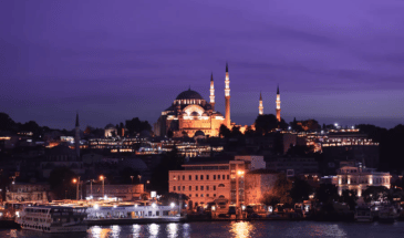 magnifique vue d'Istanbul la nuit