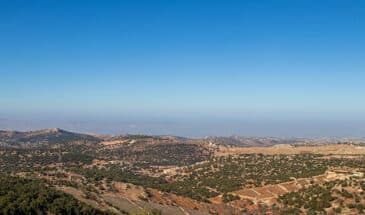 La Jordanie paysage: Vue panoramique des imposantes montagnes et canyons Jordaniens
