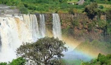 Montagne Africaine, les chutes du Nil Bleu en Ethiopie on peut voir les chutes d'eaux du Nil