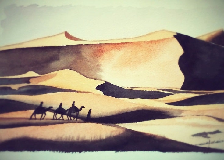 Stage dessin : Aquarelle des dunes du Sahara
